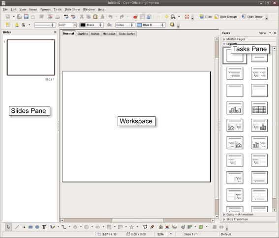 Figure 1: Main window of Impress