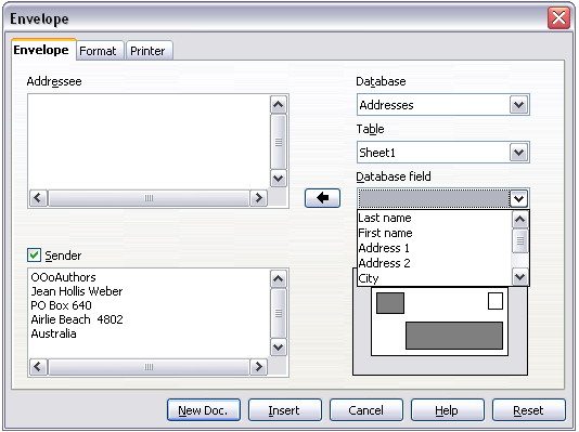 Select database fields