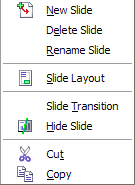 Right-click menu