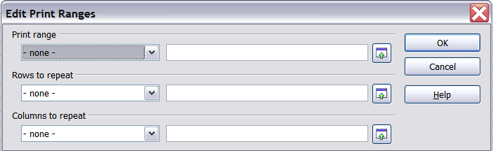 Figure 7: Edit Print Ranges dialog