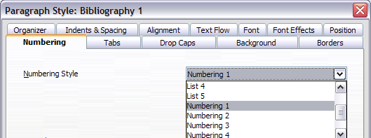 Applying a numbering style to a paragraph style