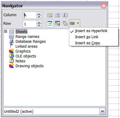 Figure 5: Linking between spreadsheets