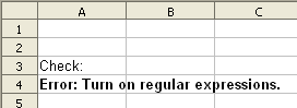 Calc: checking regular expression settings