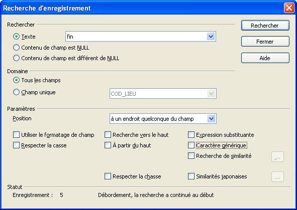 location of regular expression tick box