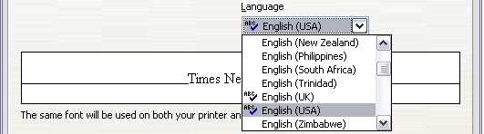 Language selection