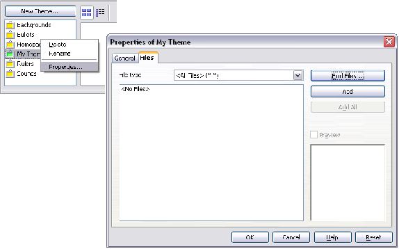 Gallery properties dialog box