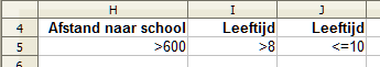 'Criteria'-tabel voor database-functies in Calc