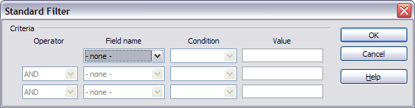 Setting up a filter for the bibliographic database