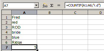 regularni izraz v funkciji COUNTIF