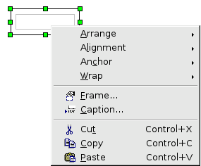 Frame right-click menu