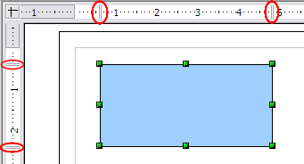 Figure 2: Rulers show the size of the selected object