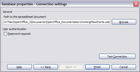 Selecting the spreadsheet document