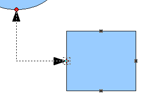 Gluing a connector to a shape.