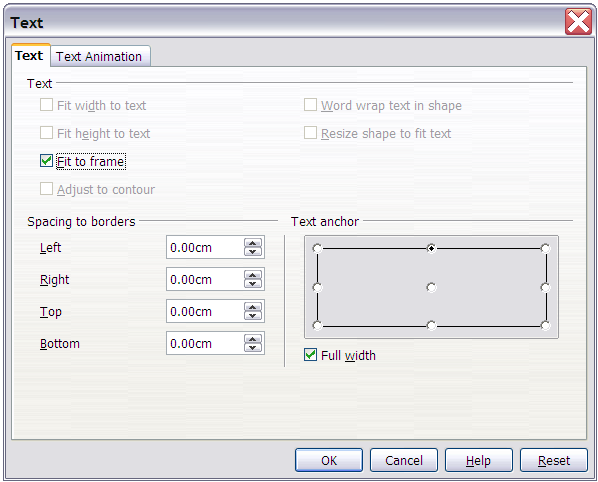 Figure 3: Changing the "Fit to frame" property