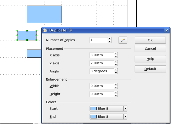 Duplicating an object.