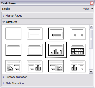 Examples of AutoLayout templates with charts