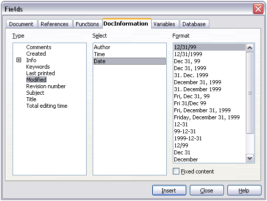 Inserting a File name field