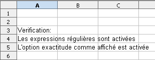 Vérification des paramètres