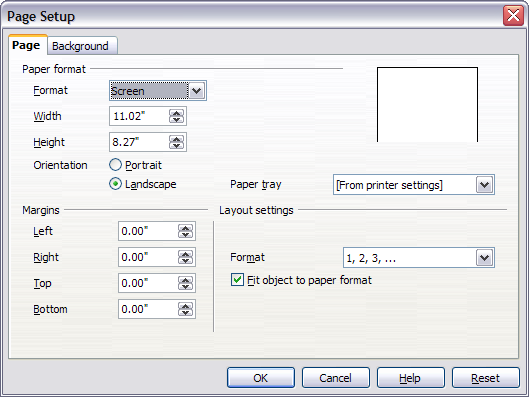 Page Setup dialog