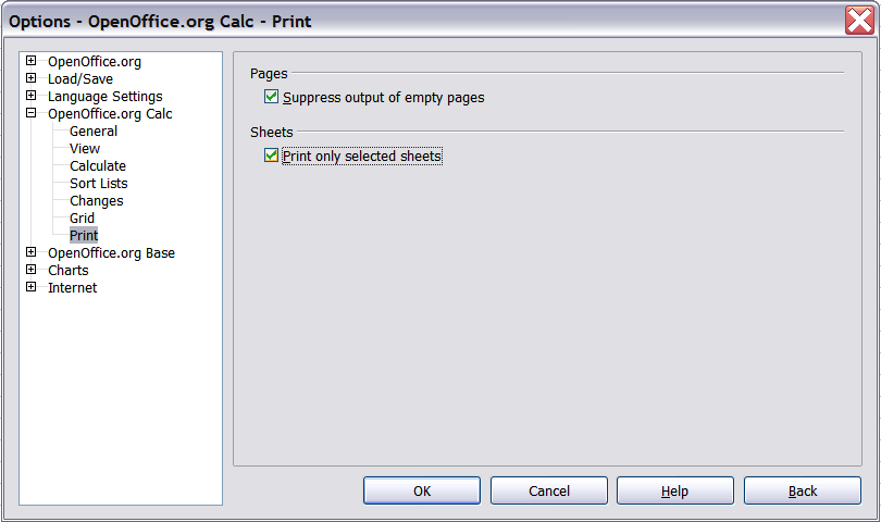 Figure 6: Selecting print options